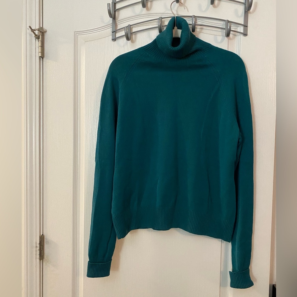Banana Republic green merino wool turtleneck sweater size XL GUC